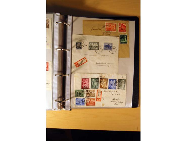 1933/45, sehr umfangreiche Sammlung mit Schwerpunkt Einzel- und Mehrfachfrankaturen der Sondermarken mit ca. 3000 Stück in 19