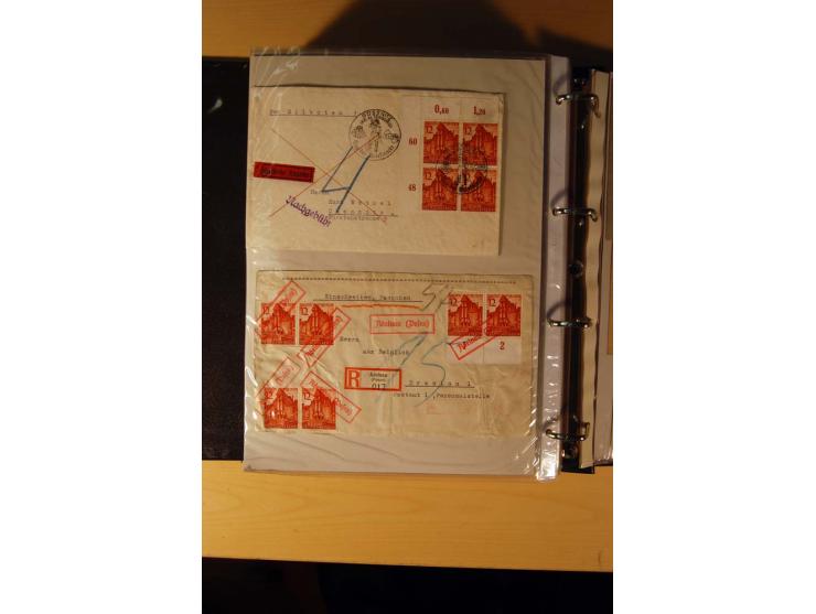 1933/45, sehr umfangreiche Sammlung mit Schwerpunkt Einzel- und Mehrfachfrankaturen der Sondermarken mit ca. 3000 Stück in 19