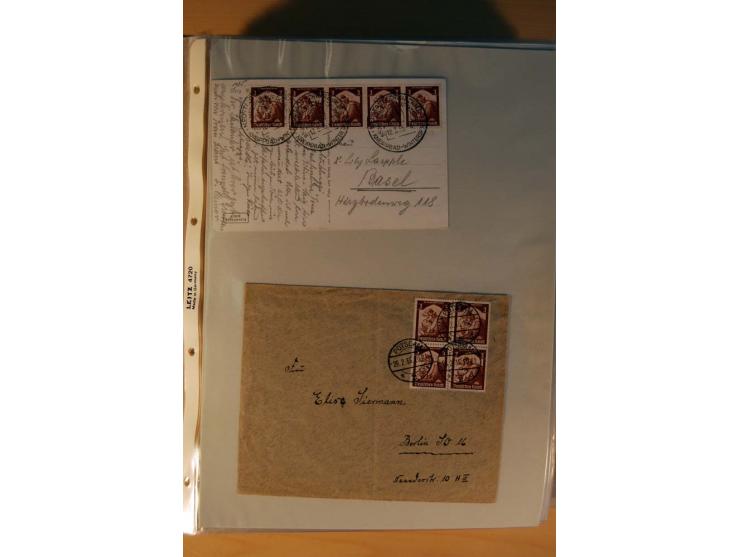 1933/45, sehr umfangreiche Sammlung mit Schwerpunkt Einzel- und Mehrfachfrankaturen der Sondermarken mit ca. 3000 Stück in 19