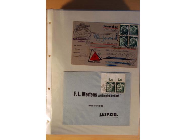 1933/45, sehr umfangreiche Sammlung mit Schwerpunkt Einzel- und Mehrfachfrankaturen der Sondermarken mit ca. 3000 Stück in 19
