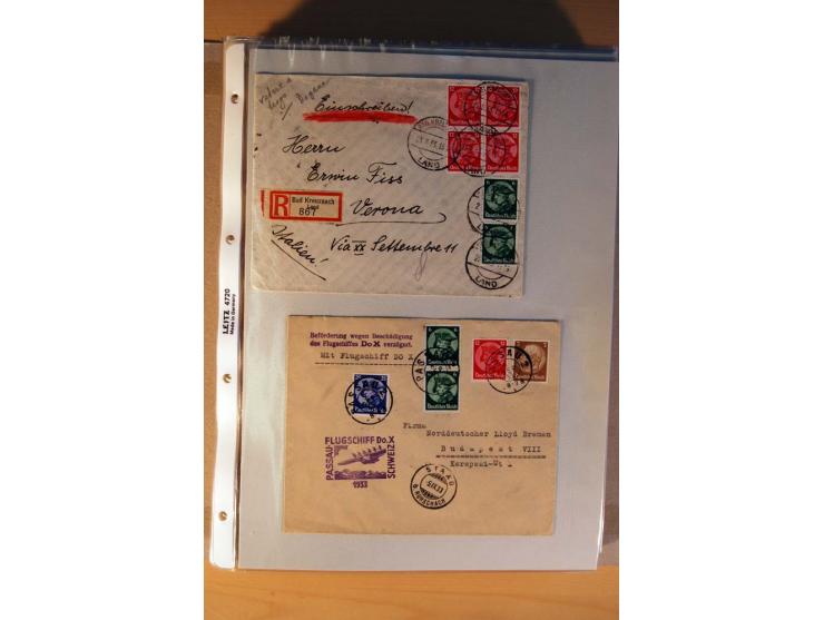 1933/45, sehr umfangreiche Sammlung mit Schwerpunkt Einzel- und Mehrfachfrankaturen der Sondermarken mit ca. 3000 Stück in 19