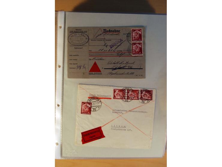 1933/45, sehr umfangreiche Sammlung mit Schwerpunkt Einzel- und Mehrfachfrankaturen der Sondermarken mit ca. 3000 Stück in 19
