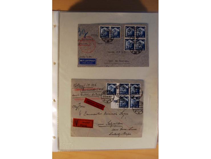 1933/45, sehr umfangreiche Sammlung mit Schwerpunkt Einzel- und Mehrfachfrankaturen der Sondermarken mit ca. 3000 Stück in 19