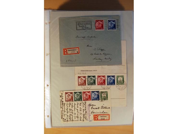 1933/45, sehr umfangreiche Sammlung mit Schwerpunkt Einzel- und Mehrfachfrankaturen der Sondermarken mit ca. 3000 Stück in 19