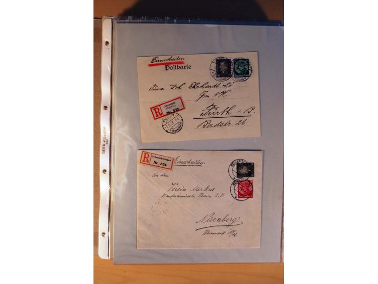 1933/45, sehr umfangreiche Sammlung mit Schwerpunkt Einzel- und Mehrfachfrankaturen der Sondermarken mit ca. 3000 Stück in 19
