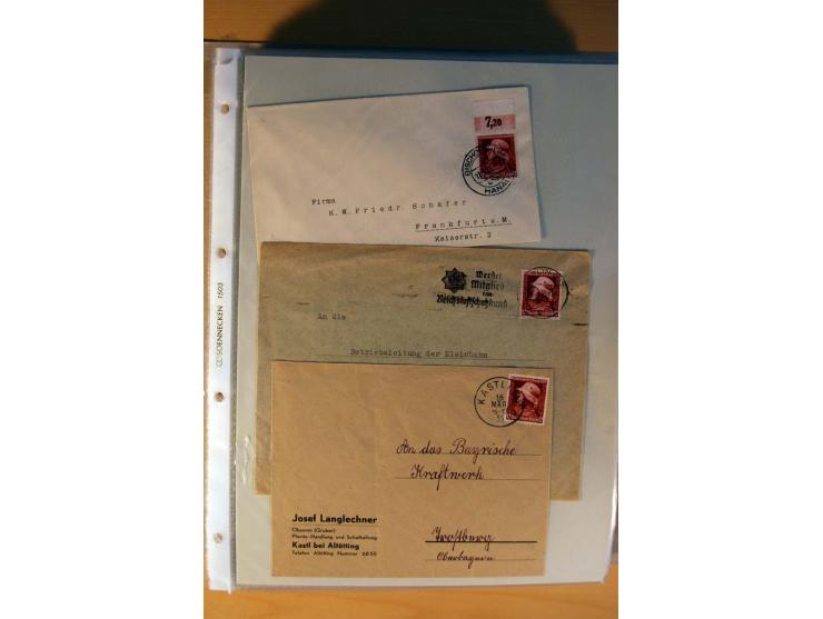 1933/45, sehr umfangreiche Sammlung mit Schwerpunkt Einzel- und Mehrfachfrankaturen der Sondermarken mit ca. 3000 Stück in 19