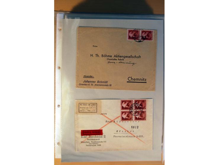 1933/45, sehr umfangreiche Sammlung mit Schwerpunkt Einzel- und Mehrfachfrankaturen der Sondermarken mit ca. 3000 Stück in 19