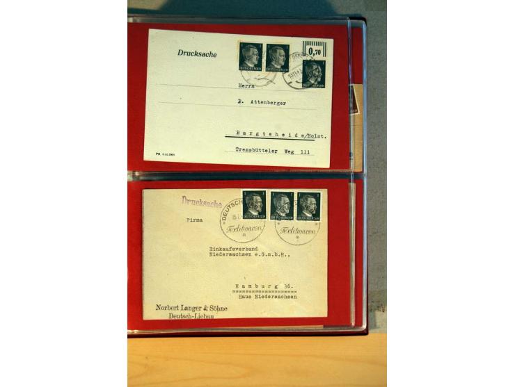 1941/45, Hitler-Freimarkenausgabe, umfangreiche Sammlung mit einigen hundert Briefen und Karten, Schwerpunkt bei den Einzel- 