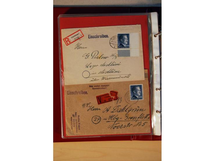 1941/45, Hitler-Freimarkenausgabe, umfangreiche Sammlung mit einigen hundert Briefen und Karten, Schwerpunkt bei den Einzel- 