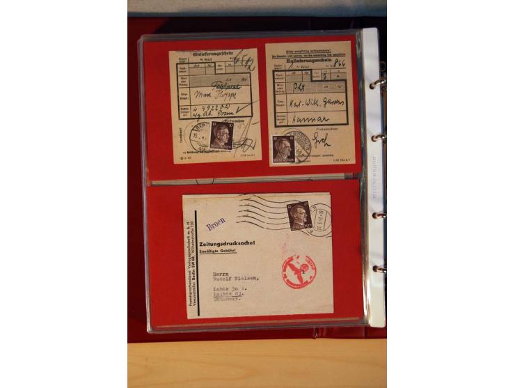 1941/45, Hitler-Freimarkenausgabe, umfangreiche Sammlung mit einigen hundert Briefen und Karten, Schwerpunkt bei den Einzel- 