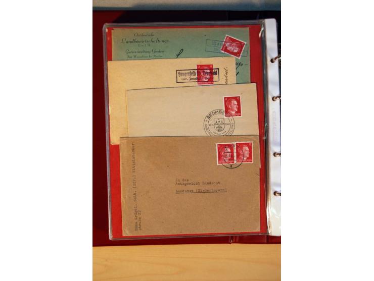 1941/45, Hitler-Freimarkenausgabe, umfangreiche Sammlung mit einigen hundert Briefen und Karten, Schwerpunkt bei den Einzel- 