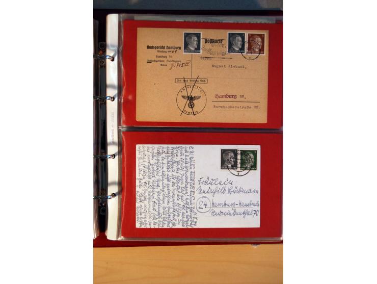 1941/45, Hitler-Freimarkenausgabe, umfangreiche Sammlung mit einigen hundert Briefen und Karten, Schwerpunkt bei den Einzel- 