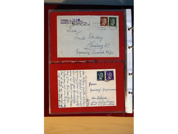 1941/45, Hitler-Freimarkenausgabe, umfangreiche Sammlung mit einigen hundert Briefen und Karten, Schwerpunkt bei den Einzel- 