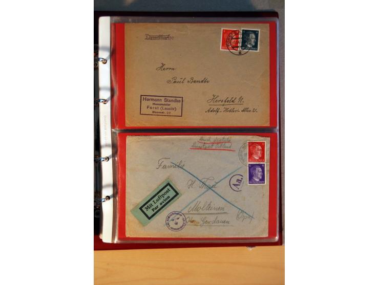 1941/45, Hitler-Freimarkenausgabe, umfangreiche Sammlung mit einigen hundert Briefen und Karten, Schwerpunkt bei den Einzel- 