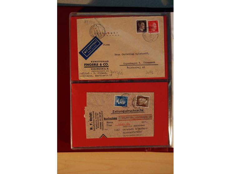 1941/45, Hitler-Freimarkenausgabe, umfangreiche Sammlung mit einigen hundert Briefen und Karten, Schwerpunkt bei den Einzel- 