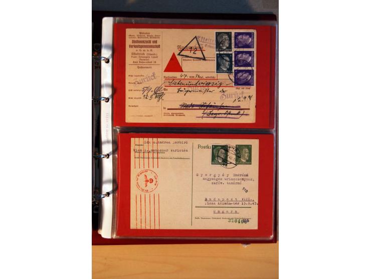 1941/45, Hitler-Freimarkenausgabe, umfangreiche Sammlung mit einigen hundert Briefen und Karten, Schwerpunkt bei den Einzel- 