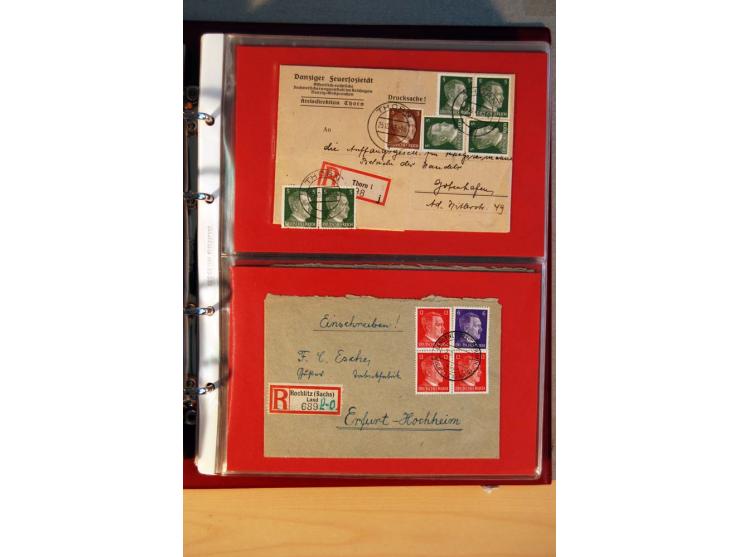 1941/45, Hitler-Freimarkenausgabe, umfangreiche Sammlung mit einigen hundert Briefen und Karten, Schwerpunkt bei den Einzel- 