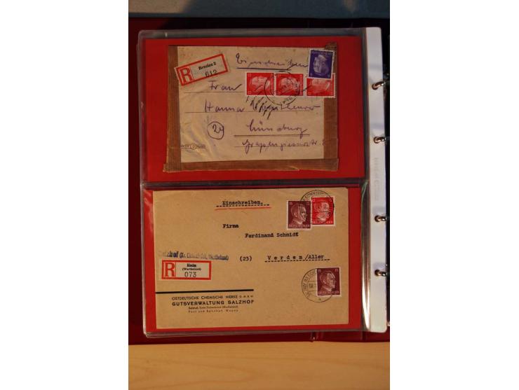 1941/45, Hitler-Freimarkenausgabe, umfangreiche Sammlung mit einigen hundert Briefen und Karten, Schwerpunkt bei den Einzel- 