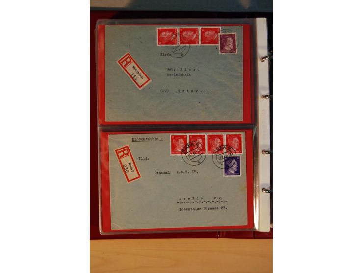 1941/45, Hitler-Freimarkenausgabe, umfangreiche Sammlung mit einigen hundert Briefen und Karten, Schwerpunkt bei den Einzel- 