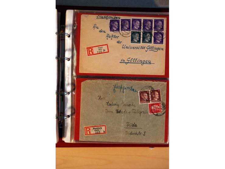 1941/45, Hitler-Freimarkenausgabe, umfangreiche Sammlung mit einigen hundert Briefen und Karten, Schwerpunkt bei den Einzel- 