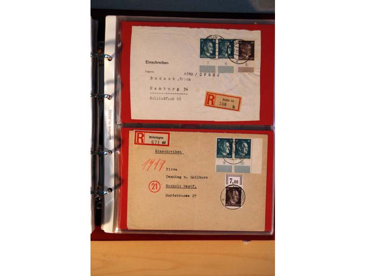 1941/45, Hitler-Freimarkenausgabe, umfangreiche Sammlung mit einigen hundert Briefen und Karten, Schwerpunkt bei den Einzel- 