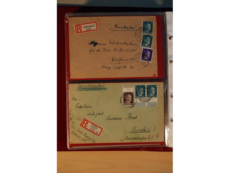 1941/45, Hitler-Freimarkenausgabe, umfangreiche Sammlung mit einigen hundert Briefen und Karten, Schwerpunkt bei den Einzel- 