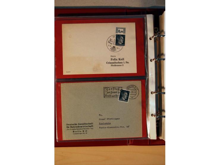 1941/45, Hitler-Freimarkenausgabe, umfangreiche Sammlung mit einigen hundert Briefen und Karten, Schwerpunkt bei den Einzel- 