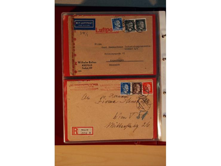1941/45, Hitler-Freimarkenausgabe, umfangreiche Sammlung mit einigen hundert Briefen und Karten, Schwerpunkt bei den Einzel- 