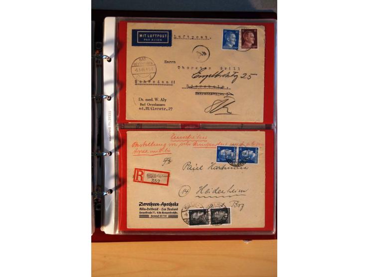 1941/45, Hitler-Freimarkenausgabe, umfangreiche Sammlung mit einigen hundert Briefen und Karten, Schwerpunkt bei den Einzel- 