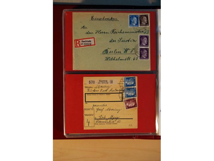 1941/45, Hitler-Freimarkenausgabe, umfangreiche Sammlung mit einigen hundert Briefen und Karten, Schwerpunkt bei den Einzel- 