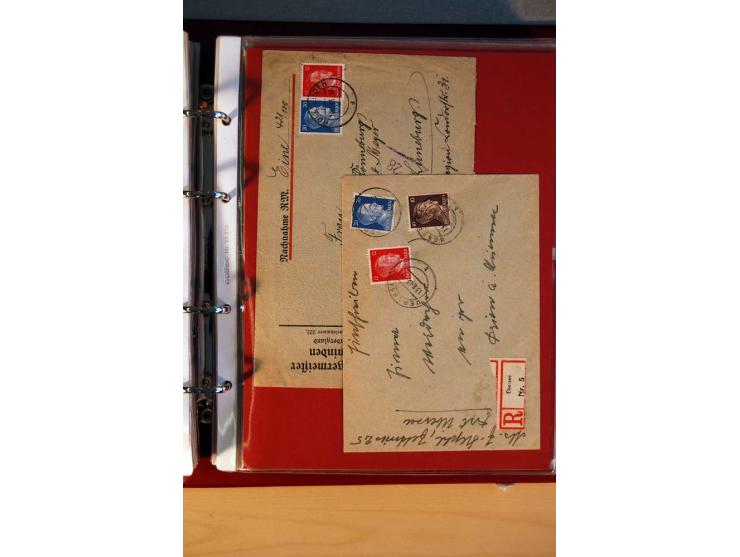 1941/45, Hitler-Freimarkenausgabe, umfangreiche Sammlung mit einigen hundert Briefen und Karten, Schwerpunkt bei den Einzel- 