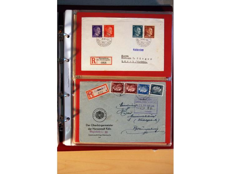1941/45, Hitler-Freimarkenausgabe, umfangreiche Sammlung mit einigen hundert Briefen und Karten, Schwerpunkt bei den Einzel- 