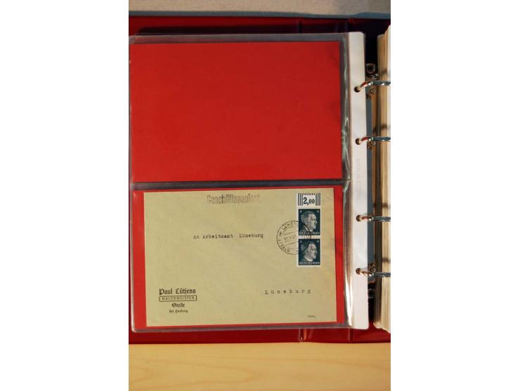 1941/45, Hitler-Freimarkenausgabe, umfangreiche Sammlung mit einigen hundert Briefen und Karten, Schwerpunkt bei den Einzel- 