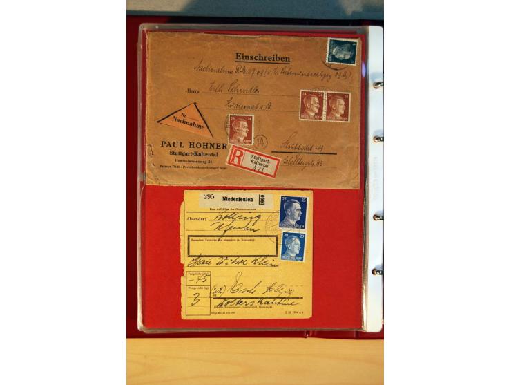 1941/45, Hitler-Freimarkenausgabe, umfangreiche Sammlung mit einigen hundert Briefen und Karten, Schwerpunkt bei den Einzel- 