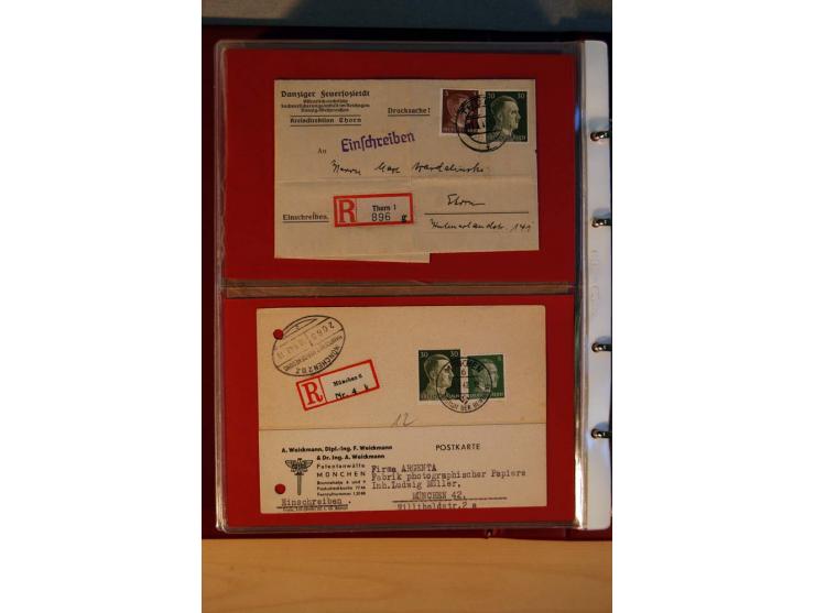 1941/45, Hitler-Freimarkenausgabe, umfangreiche Sammlung mit einigen hundert Briefen und Karten, Schwerpunkt bei den Einzel- 