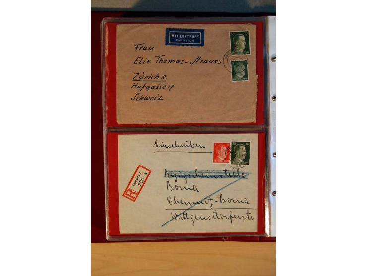 1941/45, Hitler-Freimarkenausgabe, umfangreiche Sammlung mit einigen hundert Briefen und Karten, Schwerpunkt bei den Einzel- 