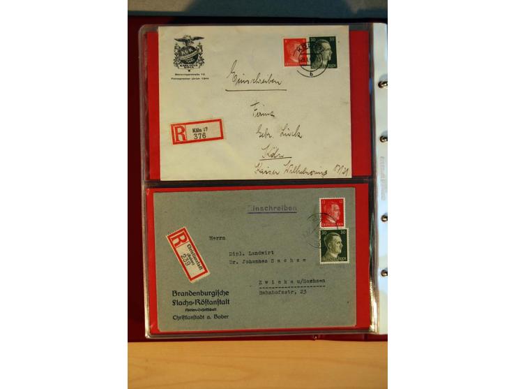 1941/45, Hitler-Freimarkenausgabe, umfangreiche Sammlung mit einigen hundert Briefen und Karten, Schwerpunkt bei den Einzel- 