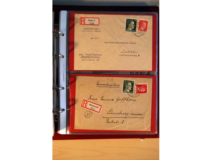1941/45, Hitler-Freimarkenausgabe, umfangreiche Sammlung mit einigen hundert Briefen und Karten, Schwerpunkt bei den Einzel- 