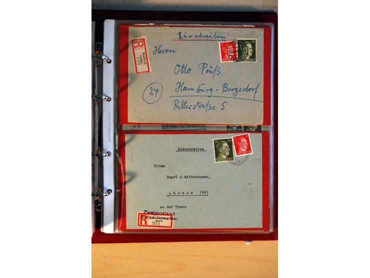 1941/45, Hitler-Freimarkenausgabe, umfangreiche Sammlung mit einigen hundert Briefen und Karten, Schwerpunkt bei den Einzel- 