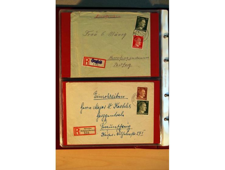 1941/45, Hitler-Freimarkenausgabe, umfangreiche Sammlung mit einigen hundert Briefen und Karten, Schwerpunkt bei den Einzel- 