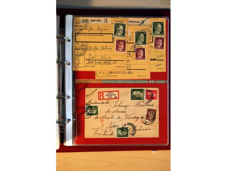 1941/45, Hitler-Freimarkenausgabe, umfangreiche Sammlung mit einigen hundert Briefen und Karten, Schwerpunkt bei den Einzel- 