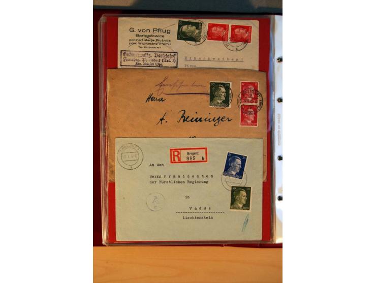 1941/45, Hitler-Freimarkenausgabe, umfangreiche Sammlung mit einigen hundert Briefen und Karten, Schwerpunkt bei den Einzel- 