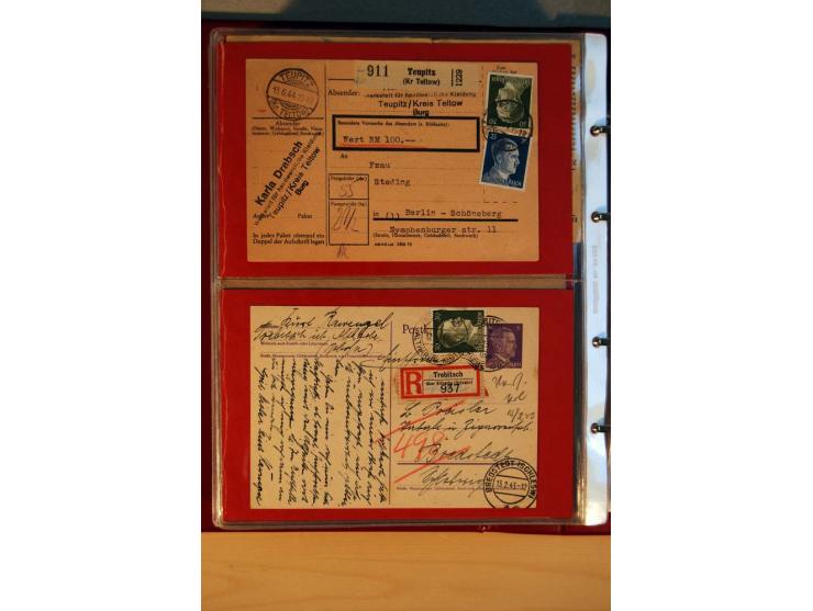 1941/45, Hitler-Freimarkenausgabe, umfangreiche Sammlung mit einigen hundert Briefen und Karten, Schwerpunkt bei den Einzel- 