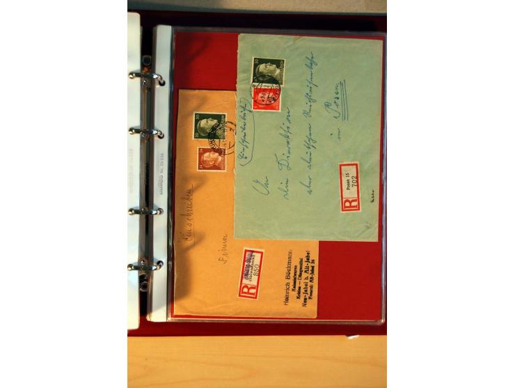 1941/45, Hitler-Freimarkenausgabe, umfangreiche Sammlung mit einigen hundert Briefen und Karten, Schwerpunkt bei den Einzel- 