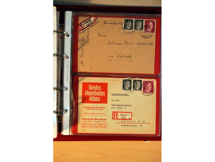 1941/45, Hitler-Freimarkenausgabe, umfangreiche Sammlung mit einigen hundert Briefen und Karten, Schwerpunkt bei den Einzel- 