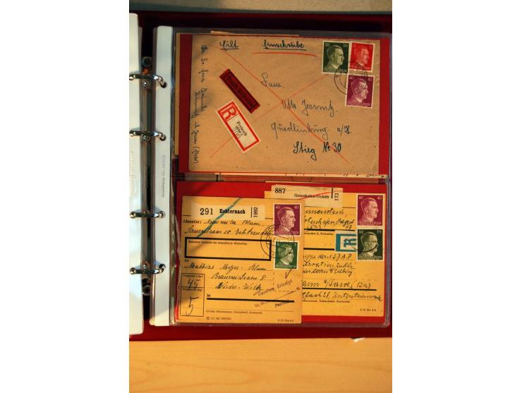 1941/45, Hitler-Freimarkenausgabe, umfangreiche Sammlung mit einigen hundert Briefen und Karten, Schwerpunkt bei den Einzel- 