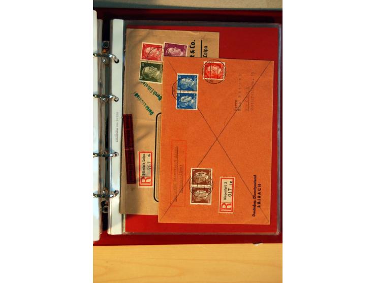 1941/45, Hitler-Freimarkenausgabe, umfangreiche Sammlung mit einigen hundert Briefen und Karten, Schwerpunkt bei den Einzel- 