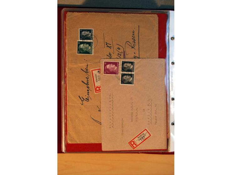 1941/45, Hitler-Freimarkenausgabe, umfangreiche Sammlung mit einigen hundert Briefen und Karten, Schwerpunkt bei den Einzel- 
