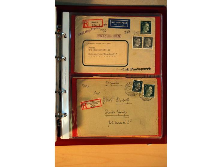1941/45, Hitler-Freimarkenausgabe, umfangreiche Sammlung mit einigen hundert Briefen und Karten, Schwerpunkt bei den Einzel- 