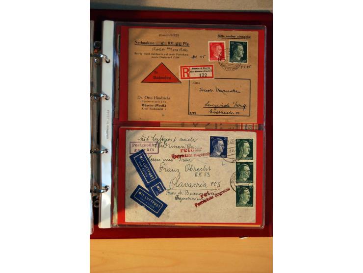 1941/45, Hitler-Freimarkenausgabe, umfangreiche Sammlung mit einigen hundert Briefen und Karten, Schwerpunkt bei den Einzel- 